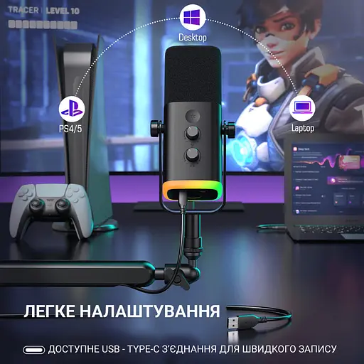 Микрофон Fifine TAM8 USB Black (TAM8) - фото 8