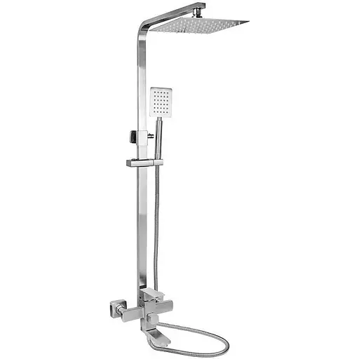 Душова система Wezer PRO16-02, поворотний вилив - перемикач на лійку/душ, нержавіюча сталь - фото 1