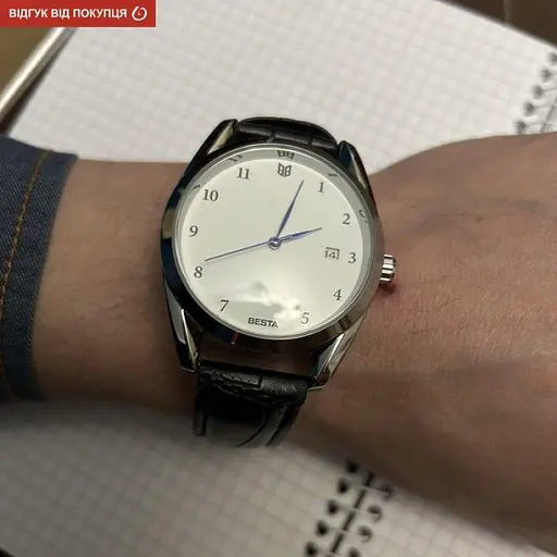 Мужские наручные классические часы Besta Platinum (Серебристые) - фото 6