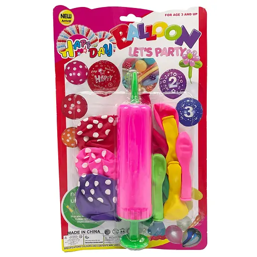 Набор Воздушных шаров MK5480 насос, 14 шт, на листе Розовый