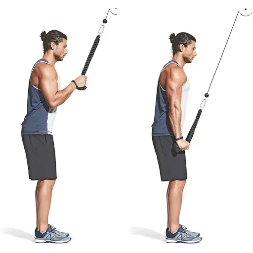 Канат для тяги York Fitness подвійний хват на трицепс з обертовим підвісом, хром - фото 5