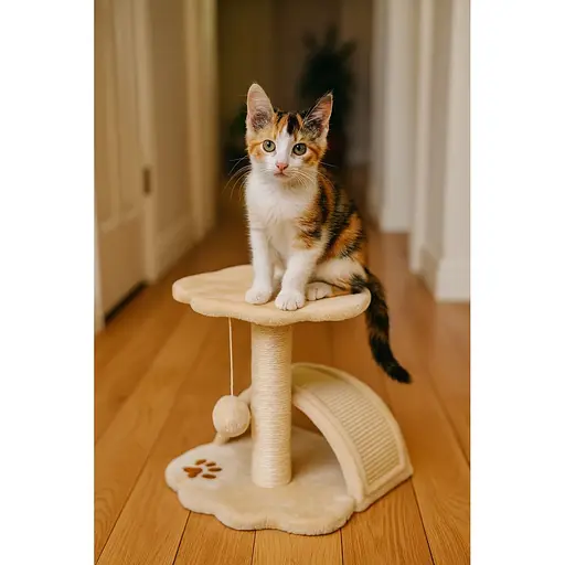 Когтеточка Trixie Junior Vitoria для кошек с игрушкой бежевая 36х36х43 см [CD] - фото 6
