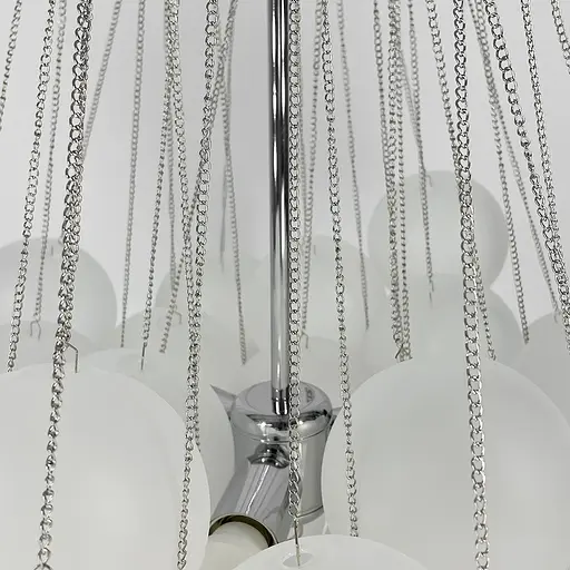 Люстра-пучок Pumpo Bubbles в хромированном корпусе ⌀ 70 см 37 шариков | Ст. J062-800 CH+WT | Line F - фото 5