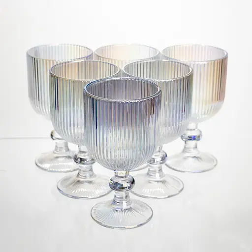 Набір келихів для вина 6 штук 220 мл винні келихи на ніжці скляні фужери для вина подарункові Yiwu HP-19-205 - фото 1