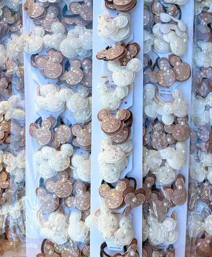 Набір гумок для волосся з об'ємними сердечками та паєтками 20 шт - фото 1