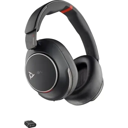Гарнитура Poly компьютерная стерео On-ear Voyager Surround 85-M с подставкой для зарядки черная - фото 7