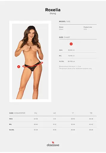 Трусики-стринги Obsessive Roxelia M/L черный - фото 9