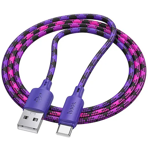 Дата кабель Hoco X116 Meridian USB to Type-C 3A (1m) Gradient Purple Mix - фото 2