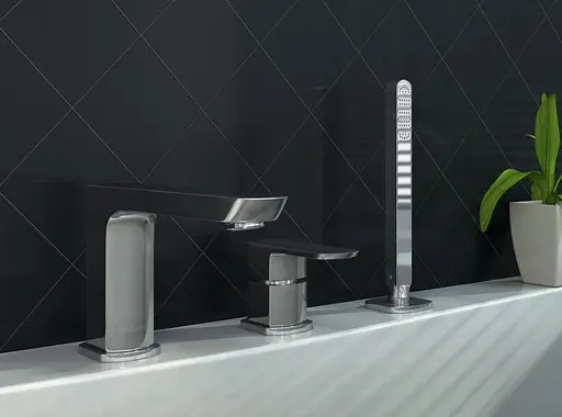 Смеситель на борт ванны Kohlman Foxal chrome QB241F Хром - фото 2