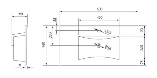 Тумба підвісна Imprese Valtice з умивальником 60 см Білий f3202W Білий - фото 4