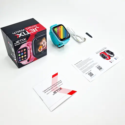 Детские GPS часы JETIX DF100 Pro Kids с виброзвонком, 4G видеозвонком и фонариком Голубой - фото 9