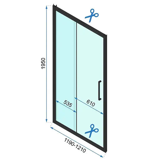 Душові двері Rea Rapid Slide 120 brashed gold REA-K4709, прозорий, золотий - фото 7