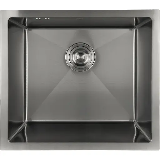 Чорна мийка для кухні Nett NВS-5045 с декором нержавіюча під стільницю