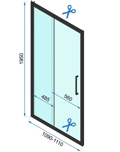Душевые двери Rea Rapid Slide 110 gold REA-K5613 - фото 2