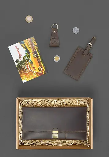 Набор кожаных аксессуаров для путешественника. - фото 4