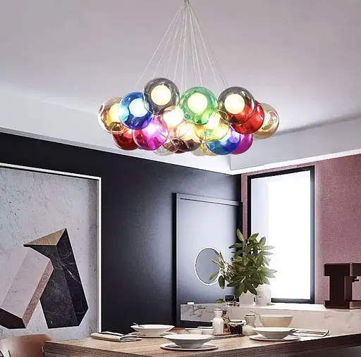 Яркий светильник Восса Multicolor на 19 цветных плафонов Line.F AA 225/19 - фото 1