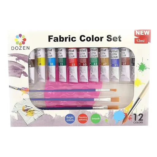 Набір фарб для одягу Dozen Bambi DSCN0680, 12 мл 12 шт - фото 1