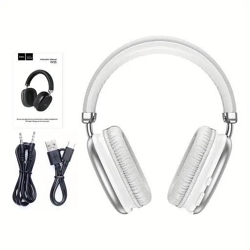 Навушники Hoco W35 Air Triumph BT headphones | BT5.3, AUX / TF, 45h | silver - фото 3