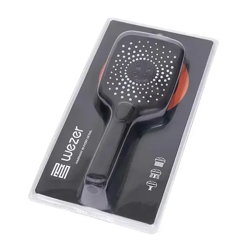 Ручной душ 3-режима Wezer WKY-37 Black, Черный матовый - фото 3