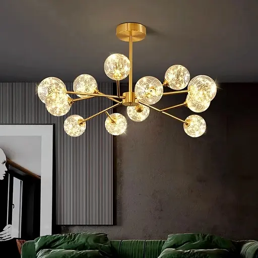 Люстра со встроенными светодиодами на 12 плафонов Line.F AOC 19/12 AB LED - фото 1