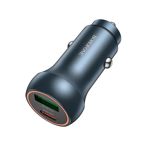 Адаптер автомобильный Borofone Fresh dual port PD car charger BZ32B | 1Type-C/1USB, 48W/3A, PD/QC| - фото 1