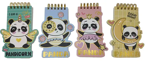 Блокнот на спирали фигурный Панда, 60 листов, 9x13 см (в ассортименте) - фото 2