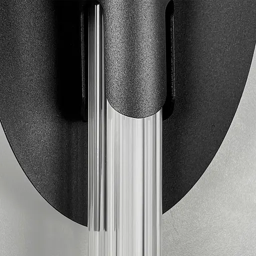 Видовжене подвійне світлодіодне бра Line F з рельєфним розсіювачем 40 см чорне Арт. WB38/400 BK - фото 3