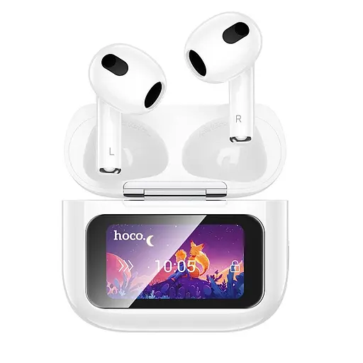 Бездротові навушники Hoco EW81 Elegant true wireless touch screen BT headset, BT5.4, 30mAh, 300mAh, 4h, white - фото 3
