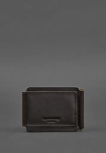 Мужской кожаный портмоне коричневый 10.0 зажим для денег - фото 7