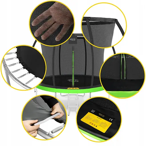 Батут с внутренней сеткой 4FIZJO Premium 10FT 312 см 4FJ0365 Black/Green (P-5907739314178) - фото 4