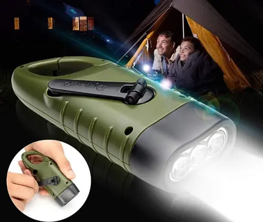 Динамо аварійний ліхтарик + microUSB (Зелений) - фото 5