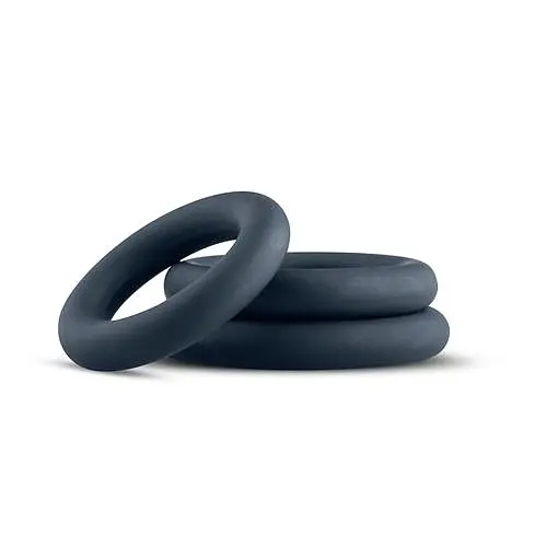 Набор эрекционных колец Boners 3-Piece Cock Ring Set 3 шт. серый - фото 2