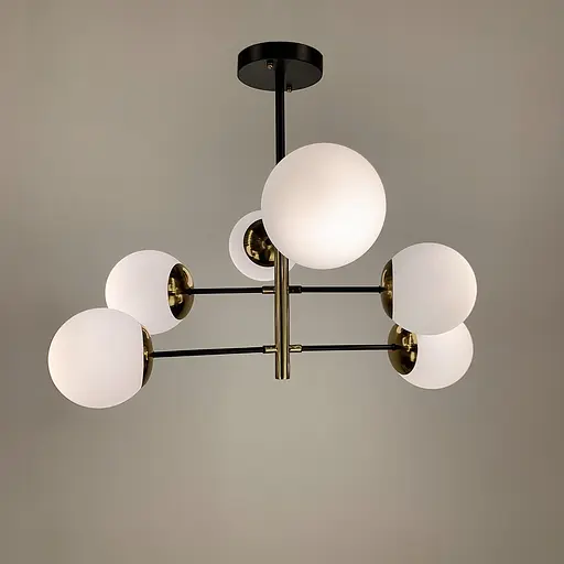 Люстра на 6 плафонів із латунною фурнітурою Line.F YG 8132-6 - фото 6