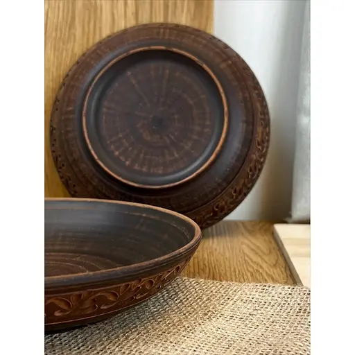 Салатник керамічний (глиняний) різьблений Декор 600 мл - фото 6