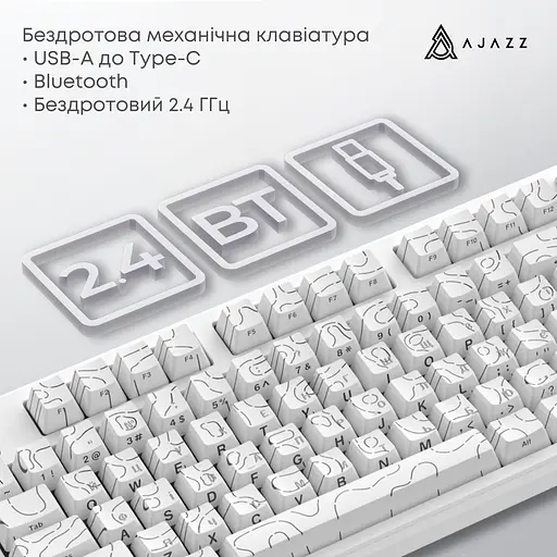 Клавіатура бездротова Ajazz AK870 V2 Maillard Switch White (AK870-V2-S-W) - фото 15