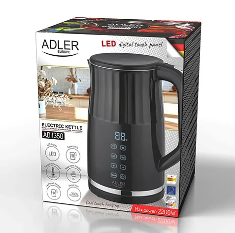 Электрочайник LED с регулятором температуры, 1.7л Adler AD 1350 - фото 6