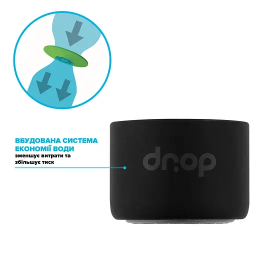 Водозберігаючий аератор Drop CL22-BL для змішувача - Економія 58%, внутрішня F 22 мм, чорний - фото 3