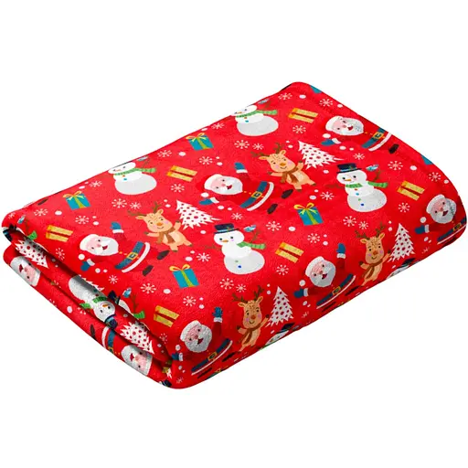 Плед LeLit Новогодний Санта велсофт 200x220 см красный (le2000000324296)