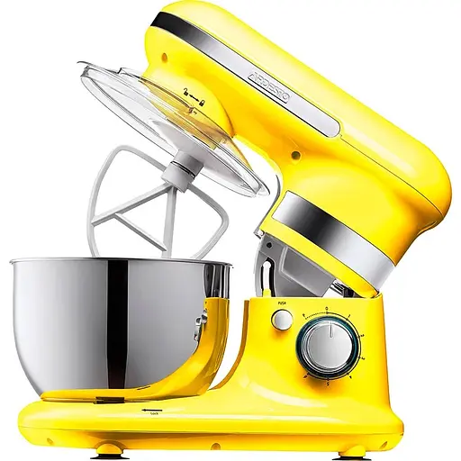Планетарний міксер Ardesto KSTM-8044, Yellow, 800W, 6 швидкостей, чаша 4 л, вінчик, А-подібна насадка, насадка для змішування - фото 3