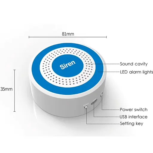 Бездротова сирена автономна для бездротових датчиків 433 мГц Digoo DG-ROSA, з акумулятором (100214) - фото 5