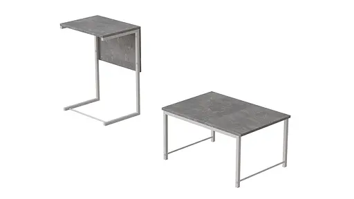 Стол журнальный приставной Терри Комбо Ferrum-decor 345x662x440 Белый металл ДСП Бетон 16 мм (FRD-105149) - фото 3