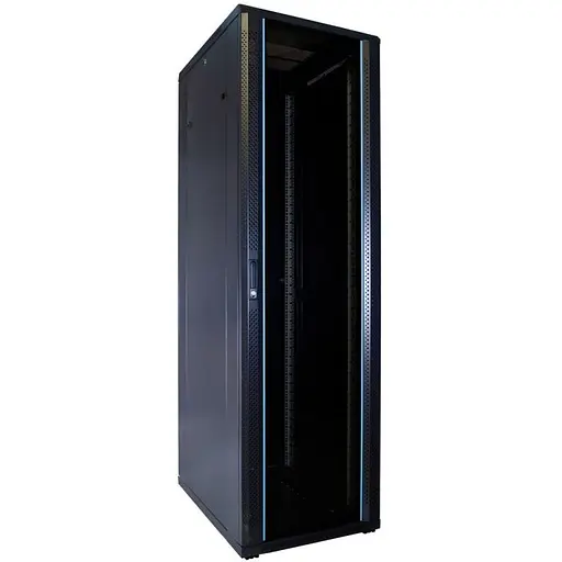 Шкаф 19 дюймов 42U 800х865 мм (ширина на глубину) усиленная перфорированная дверь 66% черная