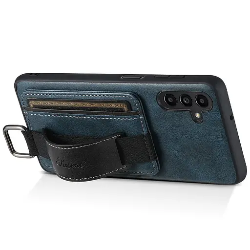 Шкіряний чохол Epik Wallet case and straps для Samsung Galaxy S24 Синій / Blue - фото 4