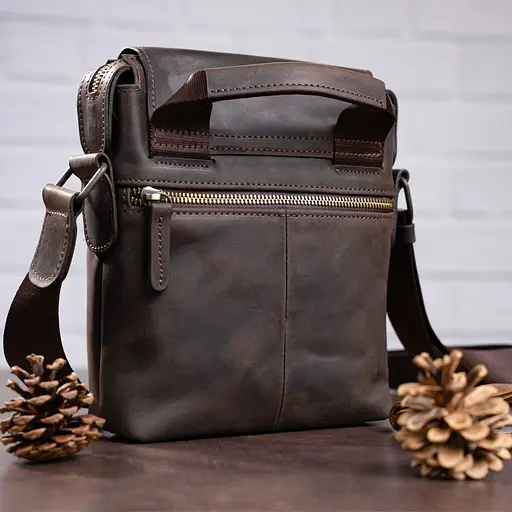 Чоловіча шкіряна сумка SHVIGEL 19х23х6 см sum0012502 - фото 8