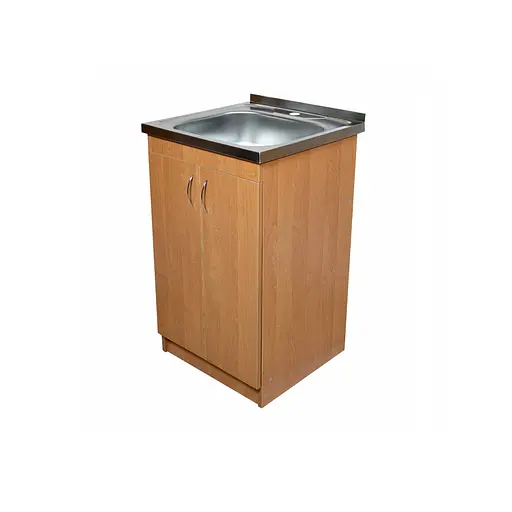 Тумба для кухні з накладною нержавіючою мийкою ЛДСП 50х50х83 см Вільха (52866-01150) - фото 3