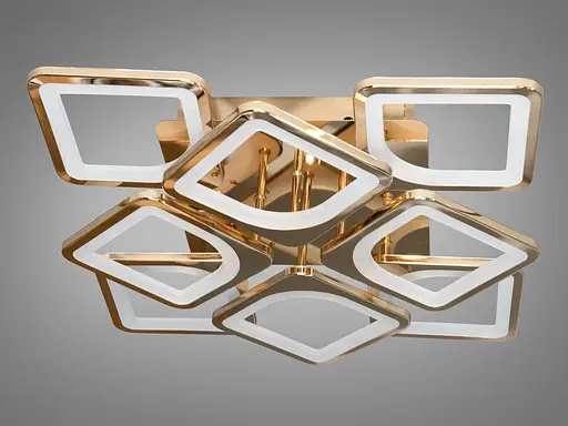 Світлодіодна люстра Romin смарт світильник з пультом dimmer 115 Вт золото - фото 4