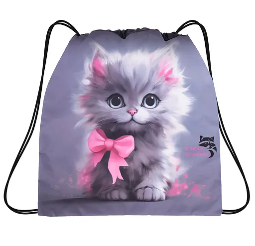 Мешок для сменной обуви для девочки c Котиком School Standard MSS-12