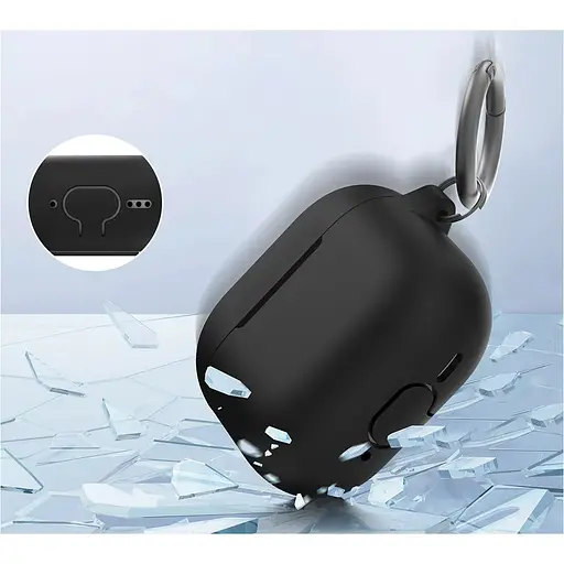Чехол AhaStyle Colorful Silicone Case для AirPods 4 Black [133811] - фото 4