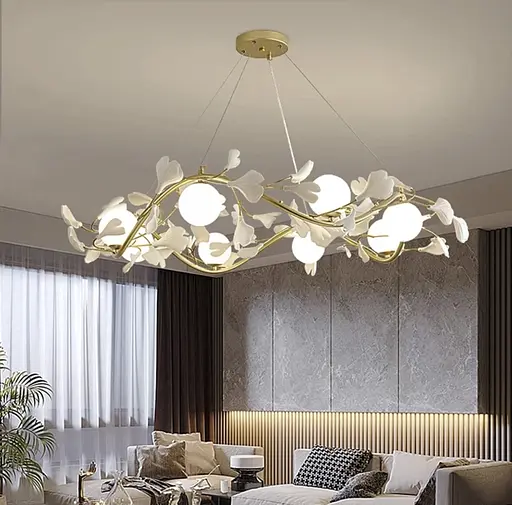 Подвесная люстра во флористических мотивах в корпусе-кольцо Line.F Диаметр 65 см - фото 2