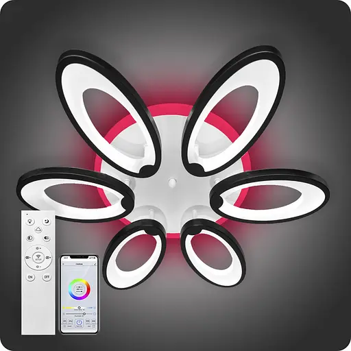 Люстра світлодіодна 517 Light 3color з пультом 134Вт Чорний (01319) - фото 1